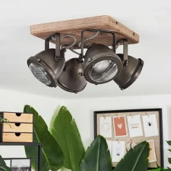 Plafonnier Glostrup Brun, Acier Inoxydable, 4 Lumieres