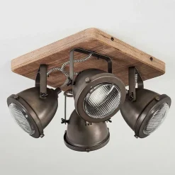 Plafonnier Glostrup Brun, Acier Inoxydable, 4 Lumieres