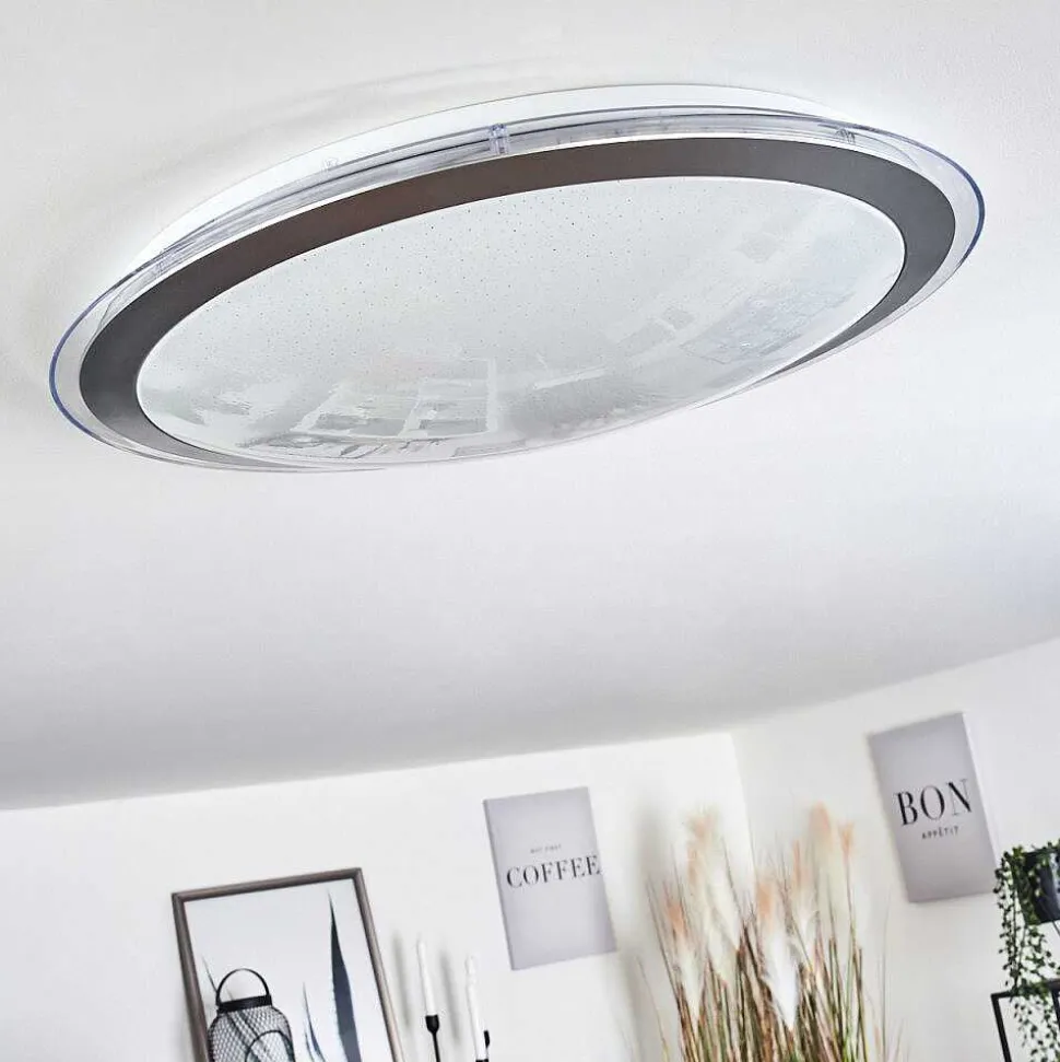 Plafonnier Gorgonta Led Blanc, 2 Lumieres, Telecommandes, Changeur De Couleurs