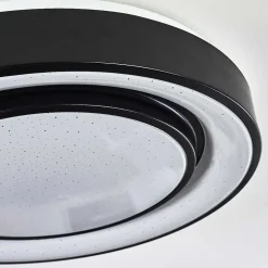 Plafonnier Grimacco Led Noir, 1 Lumiere, Changeur De Couleurs