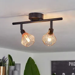 Plafonnier Gronhoj Noir, 2 Lumieres