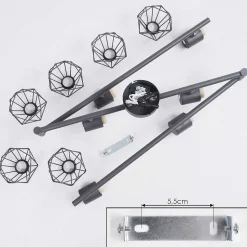 Plafonnier Gullspang Anthracite, 6 Lumieres