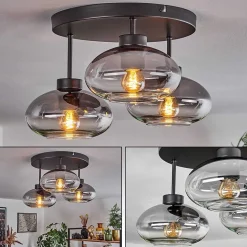 Plafonnier Haikala Noir, 3 Lumieres