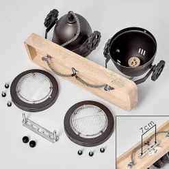 Plafonnier Herford Bois Clair, 2 Lumieres