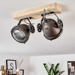 Plafonnier Herford Bois Clair, 2 Lumieres