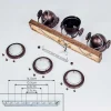 Plafonnier Herford Bois Fonce, Rouille, 3 Lumieres