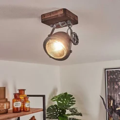 Plafonnier Herford Bois Fonce, 1 Lumiere