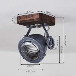 Plafonnier Herford Bois Fonce, 1 Lumiere