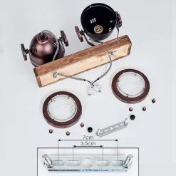 Plafonnier Herford Bois Fonce, Rouille, 2 Lumieres