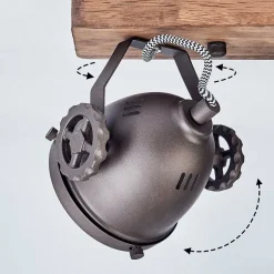 Plafonnier Herford Brun, Bois Fonce, 2 Lumieres