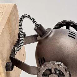 Plafonnier Herford Brun, Bois Clair, Noir, 1 Lumiere