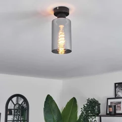 Plafonnier Hunouri Noir, 1 Lumiere