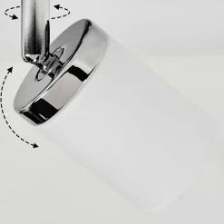 Plafonnier Idual Citrine Led Chrome, 2 Lumieres, Telecommandes, Changeur De Couleurs