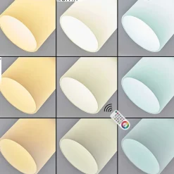 Plafonnier Idual Citrine Led Chrome, 2 Lumieres, Telecommandes, Changeur De Couleurs