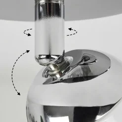 Plafonnier Idual Olivine Led Chrome, 1 Lumiere, Telecommandes, Changeur De Couleurs