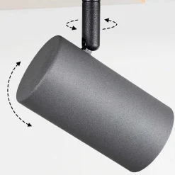 Plafonnier Javel Brun, Gris, Couleur Bois, 6 Lumieres