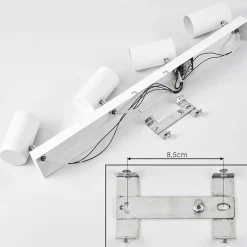 Plafonnier Javel Chrome, Blanc, 4 Lumieres