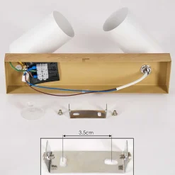 Plafonnier Javel Chrome, Couleur Bois, 2 Lumieres