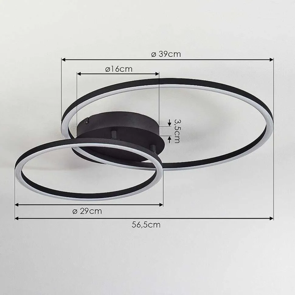 Plafonnier Korca Led Noir, 1 Lumiere