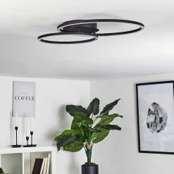 Plafonnier Korca Led Noir, 1 Lumiere