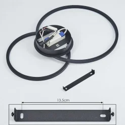 Plafonnier Korca Led Noir, 1 Lumiere