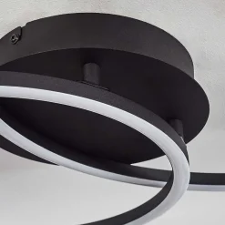 Plafonnier Korca Led Noir, 1 Lumiere