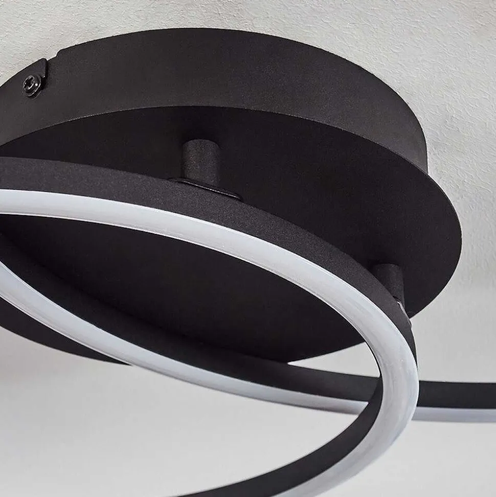 Plafonnier Korca Led Noir, 1 Lumiere