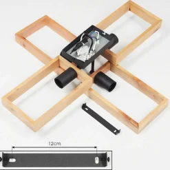 Plafonnier Kouk Ecru, Noir, 4 Lumieres