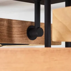 Plafonnier Kouk Ecru, Noir, 4 Lumieres