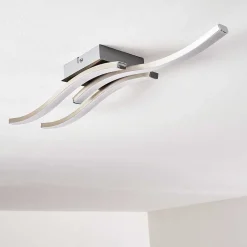 Plafonnier Letala Led Chrome, Nickel Mat, 3 Lumieres