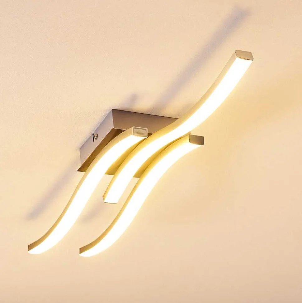 Plafonnier Letala Led Chrome, Nickel Mat, 3 Lumieres