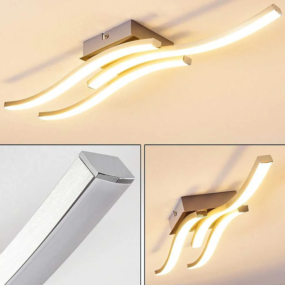 Plafonnier Letala Led Chrome, Nickel Mat, 3 Lumieres