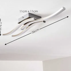 Plafonnier Letala Led Chrome, Nickel Mat, 3 Lumieres