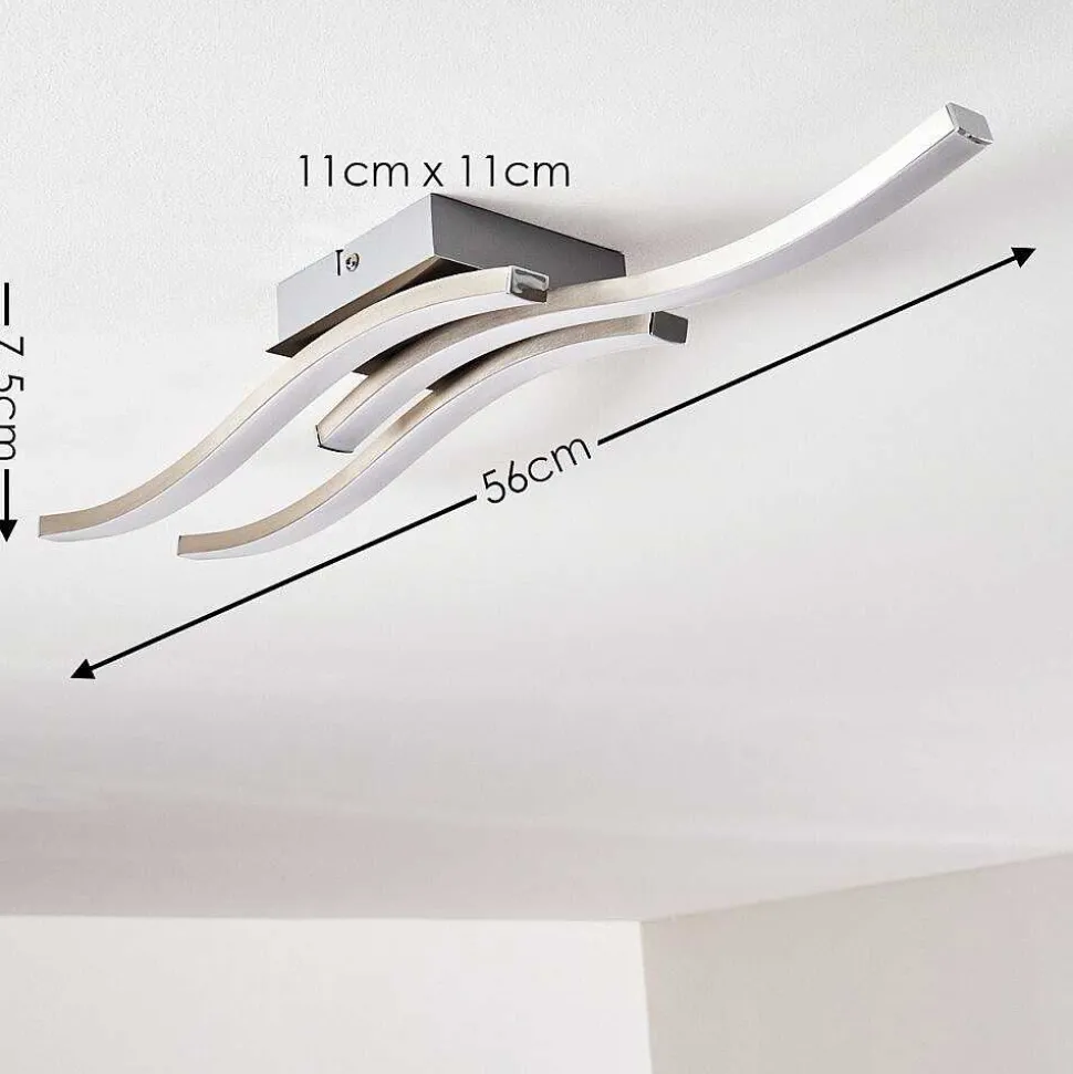 Plafonnier Letala Led Chrome, Nickel Mat, 3 Lumieres