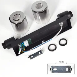 Plafonnier Leteque Noir, 2 Lumieres