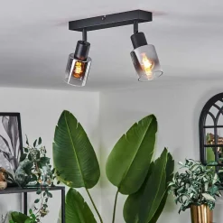 Plafonnier Leteque Noir, 2 Lumieres