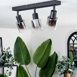 Plafonnier Leteque Noir, 3 Lumieres