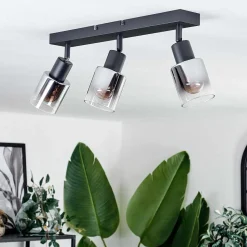 Plafonnier Leteque Noir, 3 Lumieres