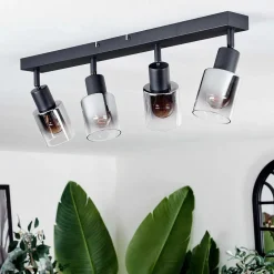 Plafonnier Leteque Noir, 4 Lumieres