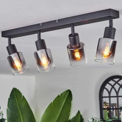 Plafonnier Leteque Noir, 4 Lumieres