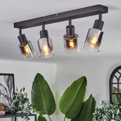 Plafonnier Leteque Noir, 4 Lumieres