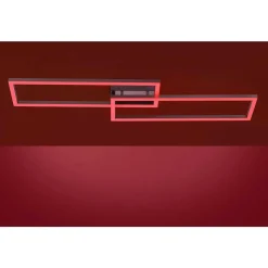 Plafonnier Leuchten Direkt Ls-Maxi Led Acier Inoxydable, 1 Lumiere, Telecommandes, Changeur De Couleurs