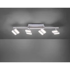 Plafonnier Leuchten-Direkt Lolasmart-Sabi Led Nickel Mat, 4 Lumieres, Telecommandes, Changeur De Couleurs