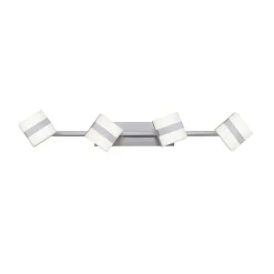 Plafonnier Leuchten-Direkt Lolasmart-Sabi Led Nickel Mat, 4 Lumieres, Telecommandes, Changeur De Couleurs