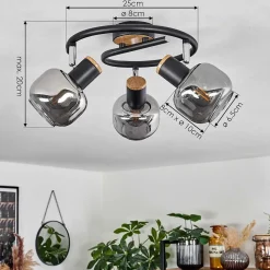 Plafonnier Lexington Noir, 3 Lumieres