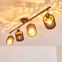 Plafonnier Liared Noir, 4 Lumieres