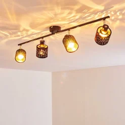 Plafonnier Liared Noir, 4 Lumieres