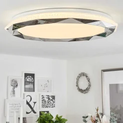 Plafonnier Lisei Led Blanc, 1 Lumiere, Telecommandes, Changeur De Couleurs