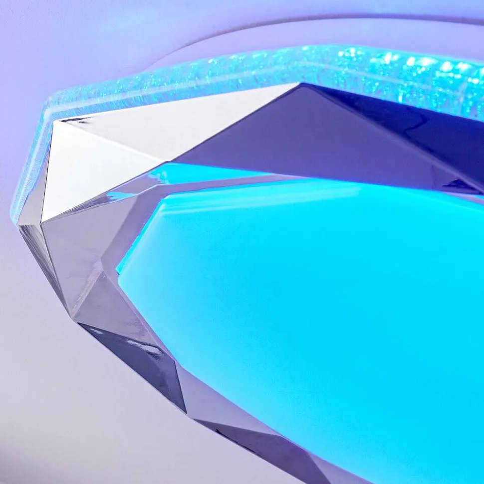 Plafonnier Lisei Led Blanc, 1 Lumiere, Telecommandes, Changeur De Couleurs