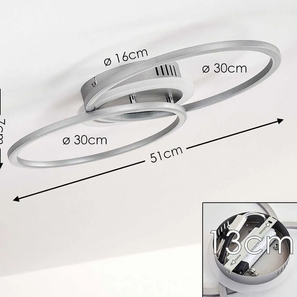 Plafonnier Lithgow Led Argente, 1 Lumiere